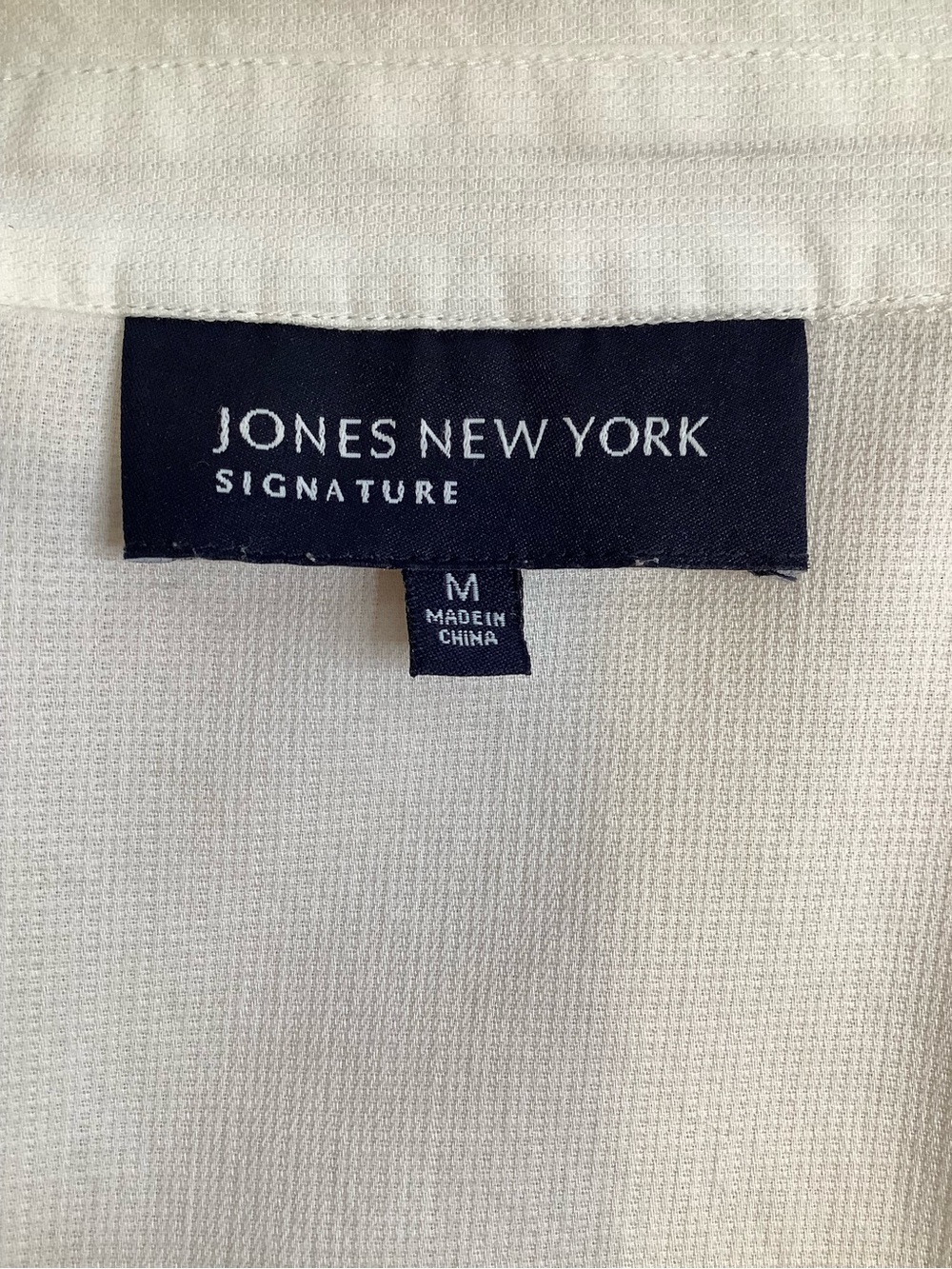 Jones New York Signature White Cotton Utility Shirt Gold Button Size M - Picture 8 of 11